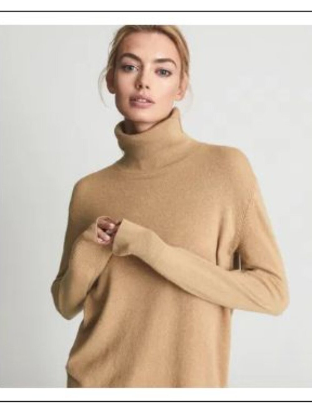 REISS Coleen100% Cashmere Camel Turtleneck Sweater XS